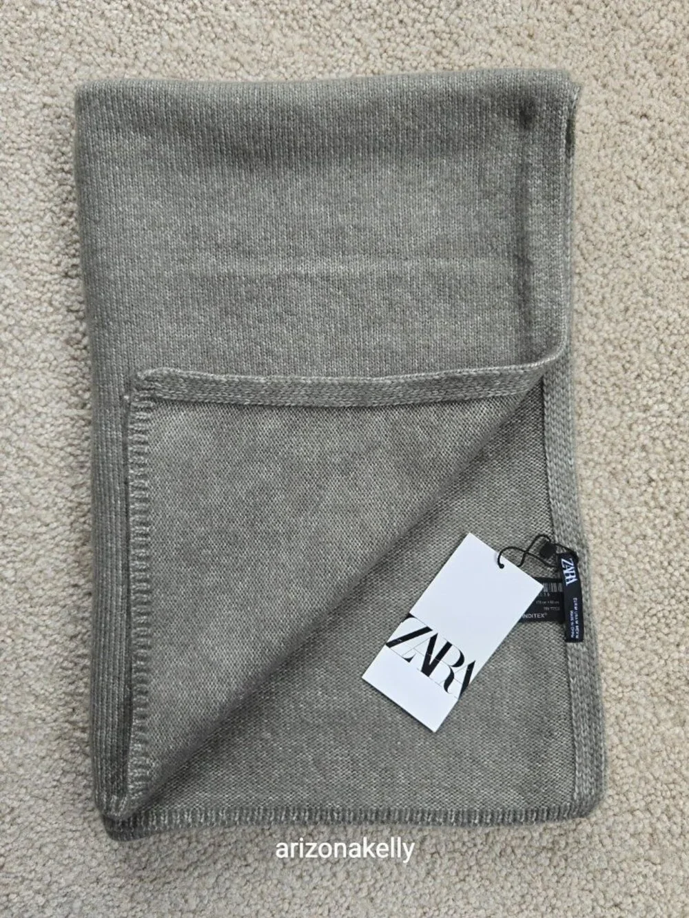 NWT Zara Knit Scarf Green - Picture 8 of 10